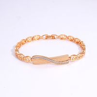 Fashion Simple Copper Electroplated 18k Gold Inlaid Zircon Square Bracelet main image 1