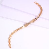 Fashion Simple Copper Electroplated 18k Gold Inlaid Zircon Square Bracelet main image 3
