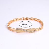 Fashion Simple Copper Electroplated 18k Gold Inlaid Zircon Square Bracelet main image 4