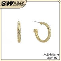 Retro Alloy C-shaped Twisted Irregular Geometric Stud Earrings Wholesale sku image 7