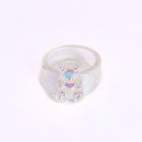 Korean Transparent Candy Color Bear Acrylic Wide Ring Wholesale sku image 10