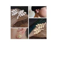 Simple Fashion Gold Leaf Shaped Alloy Stud Earrings main image 3