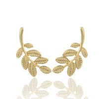 Simple Fashion Gold Leaf Shaped Alloy Stud Earrings sku image 2