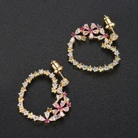 Earrings Korean Fashion Ladies Copper Inlaid Zirconium Heart Earrings sku image 4