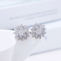 Zircon Flower Earrings Wholesale sku image 4