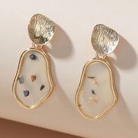 Fashion Creative Transparent Inner Inlaid Shell Irregular Geometric Ear Studs sku image 1