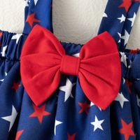 Cute Children's New Girls' Star Printed Bow Suspender Skirt Three-piece Set main image 7