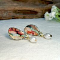 Wholesale Jewelry 1 Pair Vintage Style Symbol Imitation Pearl Alloy No Inlaid Earrings main image 3