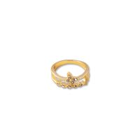 Oro Elegante De Moda-doble Con Incrustaciones De Diamantes De Imitación Plateadas-anillo De Capa De Metal Para Mujer main image 4