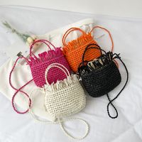 Fashion One Shoulder Hand-woven Small Size Shopping Basket Bag 22*18 * 12cm main image 8
