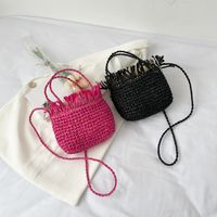 Fashion One Shoulder Hand-woven Small Size Shopping Basket Bag 22*18 * 12cm main image 3