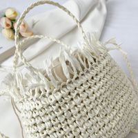 Bolso De La Cesta De La Compra De Tamaño Pequeño Tejido A Mano De Un Hombro De Moda 22*18*12cm main image 5