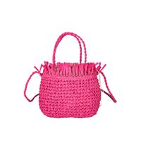 Fashion One Shoulder Hand-woven Small Size Shopping Basket Bag 22*18 * 12cm sku image 4