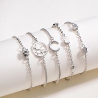 New Fashion Simple Gold Plated Heart Moon Multi-layer Bracelet Women main image 2