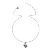 Einfache Anmutigen Herz-förmigen Anhänger Strass Intarsien Schlüsselbein Kette Halskette Weibliche main image 5