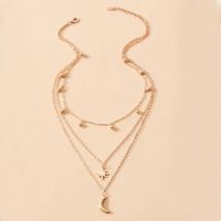 New Fashion Gold-plated Moon Star Pendant Multi-layer Necklace main image 2