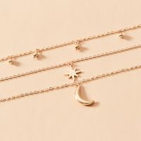 New Fashion Gold-plated Moon Star Pendant Multi-layer Necklace main image 3