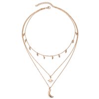 New Fashion Gold-plated Moon Star Pendant Multi-layer Necklace main image 4