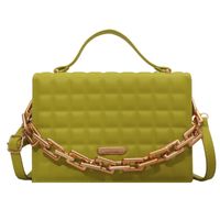 Women's Pu Leather Solid Color Fashion Chain Square Flip Cover Shoulder Bag Crossbody Bag sku image 5
