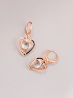 Elegant Heart Shape Alloy Artificial Rhinestones Earrings main image 3