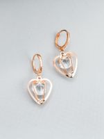 Elegant Heart Shape Alloy Artificial Rhinestones Earrings main image 4
