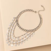 Beach Foot Ornaments Geometric Multi-layer Silver Retro Alloy Anklet main image 3