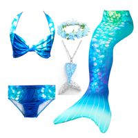 Mädchen Meerjungfrau Badeanzug New Fish Tail Split Badeanzug Schwimmen Hot Spring Kinder Bikini Dreiteiliger Anzug main image 4