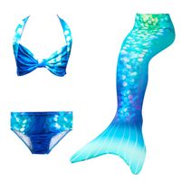 Girls' Mermaid Swimsuit New Fish Tail Split Swimsuit Swimming Hot Spring Children's Bikini Three-piece Suit main image 2