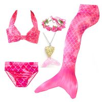 Girls' Mermaid Swimsuit New Fish Tail Split Swimsuit Swimming Hot Spring Children's Bikini Three-piece Suit sku image 6