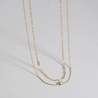 Fashion New Oval Bead Zircon Pendant Jewelry Geometric Copper Necklace main image 1