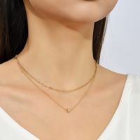 Fashion New Oval Bead Zircon Pendant Jewelry Geometric Copper Necklace main image 8