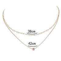 Fashion New Oval Bead Zircon Pendant Jewelry Geometric Copper Necklace main image 7