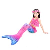 Mermaid Swimsuit Split New Girls' Fish Tail Swimsuit Children's Bikini Three-piece Swimming Suit main image 3