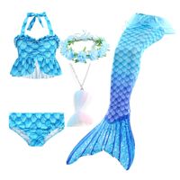 Mermaid Swimsuit Split New Girls' Fish Tail Swimsuit Children's Bikini Three-piece Swimming Suit main image 5