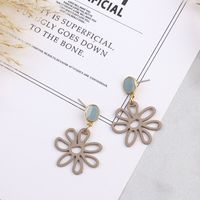 Sterling Silver Needle Bohemian Style Simple Cutout Irregular Flowers Earrings sku image 1