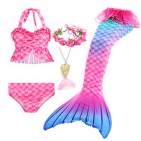 Mermaid Swimsuit Split New Girls' Fish Tail Swimsuit Children's Bikini Three-piece Swimming Suit sku image 7