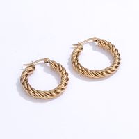 1 Piece Fashion Twist Plating 201 Stainless Steel 18K Gold Plated Earrings main image 2