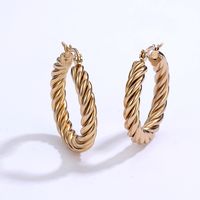 1 Piece Fashion Twist Plating 201 Stainless Steel 18K Gold Plated Earrings main image 3
