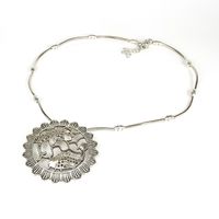 Solid Color Bohemian Retro Silver Ethnic Style Necklace main image 3