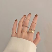 New Simple Fashion Open Copper Ring Seven-piece Knuckle Set main image 1