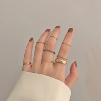 New Simple Fashion Open Copper Ring Seven-piece Knuckle Set main image 6