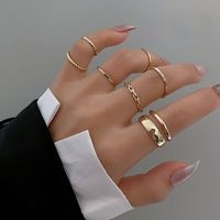 New Simple Fashion Open Copper Ring Seven-piece Knuckle Set main image 2