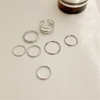 New Simple Fashion Open Copper Ring Seven-piece Knuckle Set sku image 1