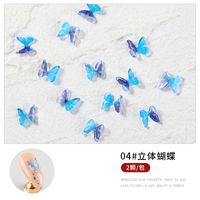 Fashion New Acrylic Butterfly Shaped Ornament Three-dimensional Handmade Nail Decoration sku image 4