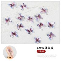 Fashion New Acrylic Butterfly Shaped Ornament Three-dimensional Handmade Nail Decoration sku image 12