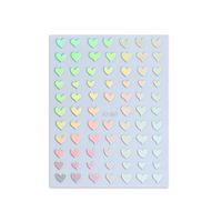 Smiley Face Aurora Heart Shaped Laser Magic Color Asterism Letters Nail Sticker Wholesale main image 3