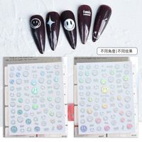 Smiley Face Aurora Heart Shaped Laser Magic Color Asterism Letters Nail Sticker Wholesale sku image 5