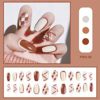 Chessboard Lattice Disassembly Removable Nail Stickers Fake Nails sku image 7