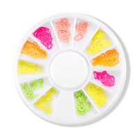 New Nail Art Flower Fluorescent Color Stickers 12 Grids Mixed Nail Ornament sku image 2