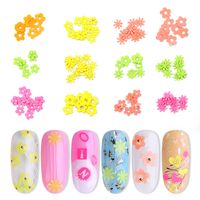 New Nail Art Flower Fluorescent Color Stickers 12 Grids Mixed Nail Ornament main image 1